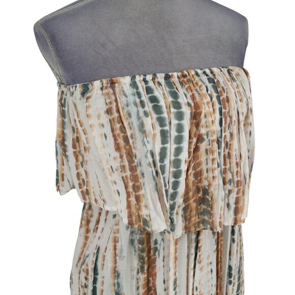 Free People Jumpsuit Womens Small Smocked Strapless Ruffled Wide Leg Hipster - Picture 7 of 15